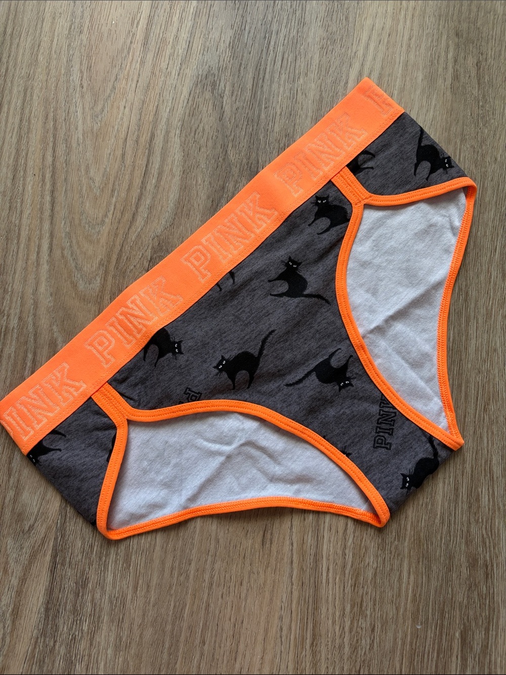 ❤️$25 NWT 2017 PINK Victoria's Secret Low Rise Hipster Halloween Black Cats